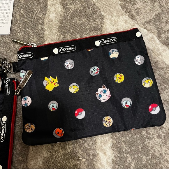 BNWT Japan LeSportsac x Pokémon Wristlet Zippered Pouch set of 3 - Picture 4 of 13